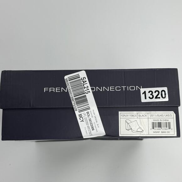 French Connection Black Chunky Platform Mules Size 10 Faux Leather 90s Sandals - Picture 8 of 9